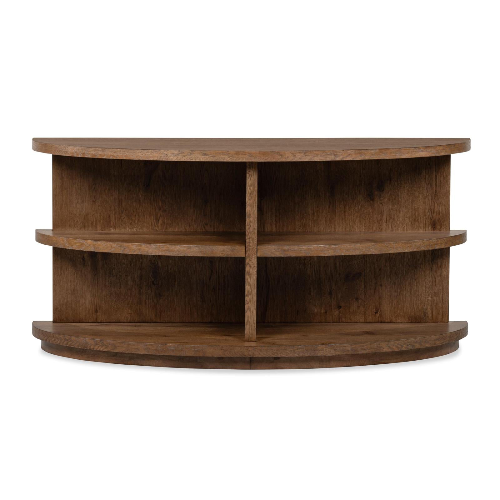 Magnussen Home Oswald Brown Demilune Sofa Table