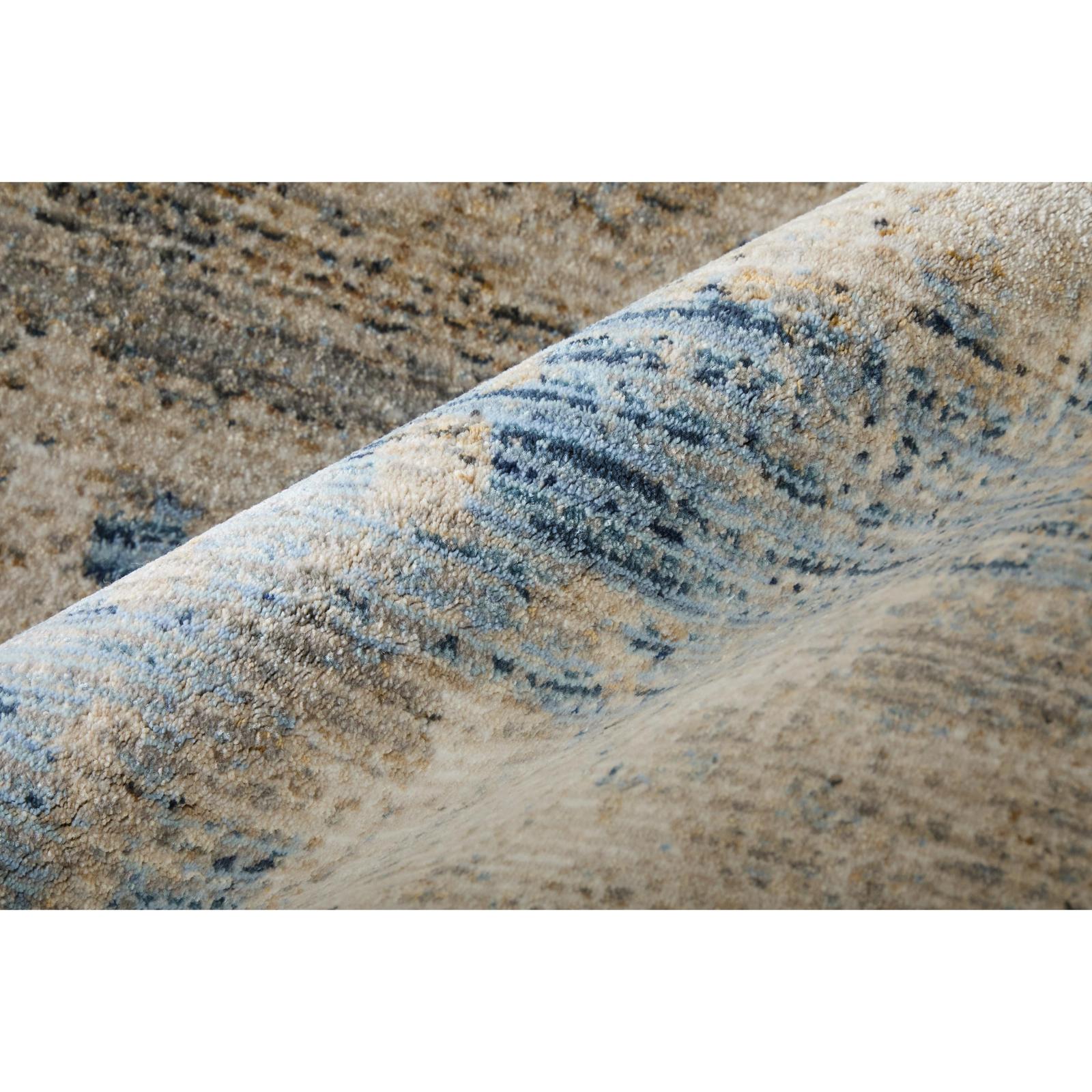 Feizy Sonora 39UBF Modern Abstract, Taupe/Ivory/Blue, Rug