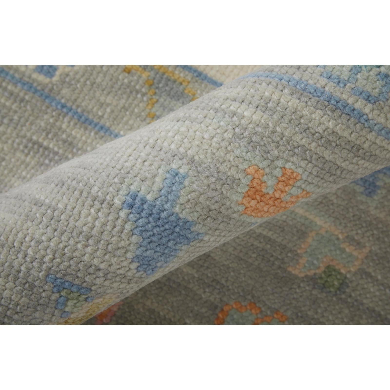 Feizy Karina 69G9F Transitional Floral & Botanical Rug in Ivory/Orange/Blue
