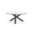 Magnussen Home Jax Carbon Shadow & Chrome Round Cocktail Table
