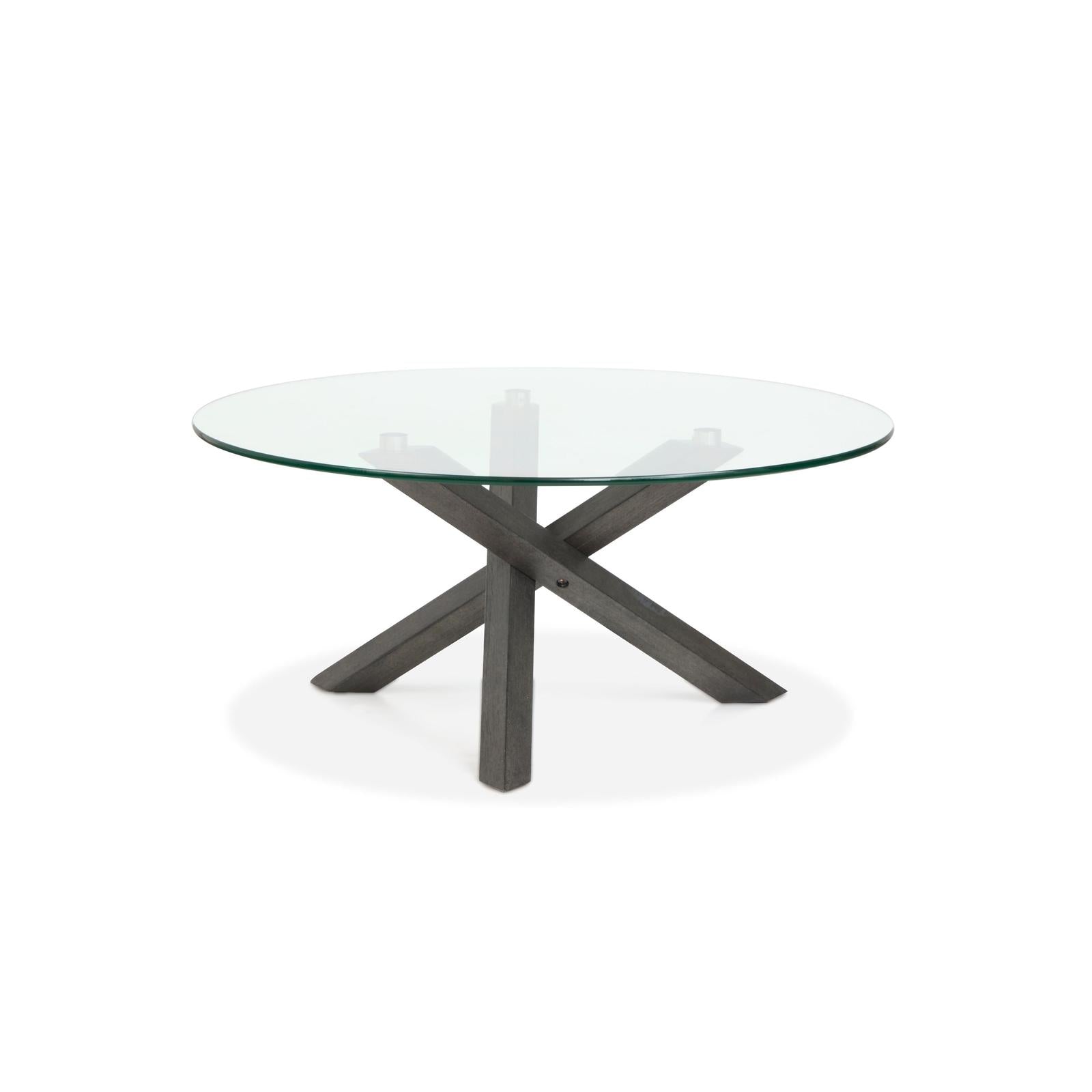 Magnussen Home Jax Carbon Shadow & Chrome Round Cocktail Table