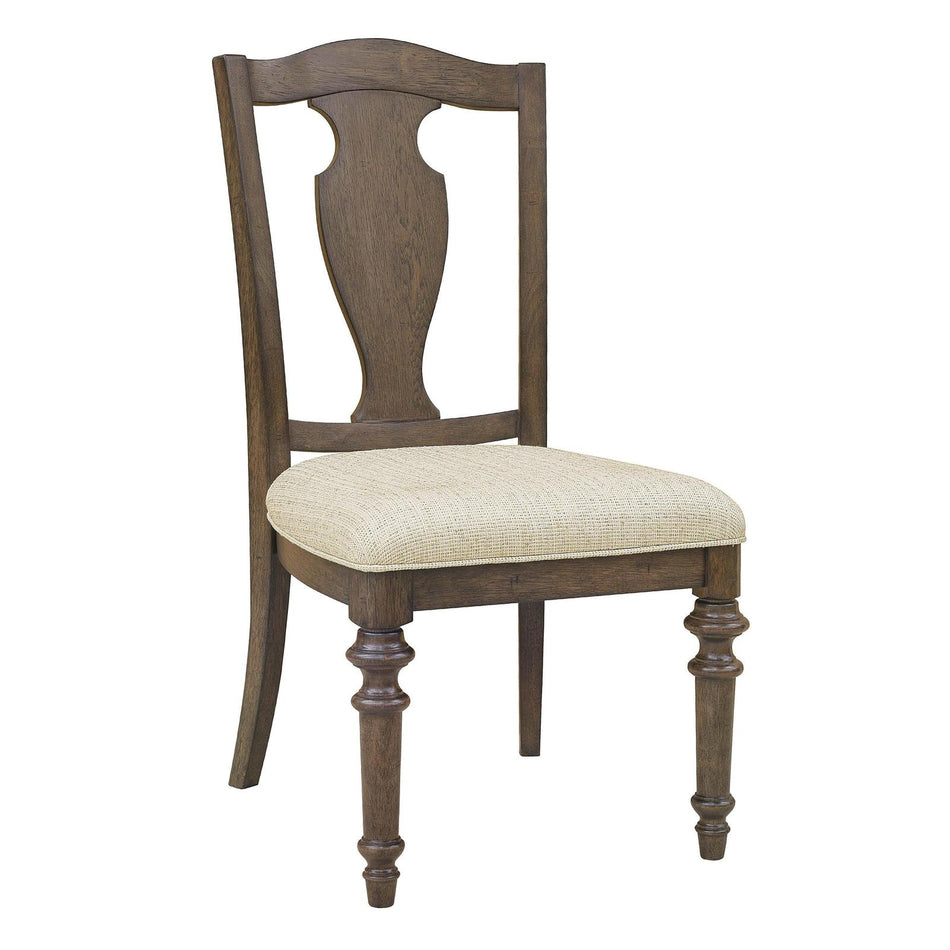 Pulaski Furniture Saddle Creek Timber Brown Wood Back Side Chair Two Pack