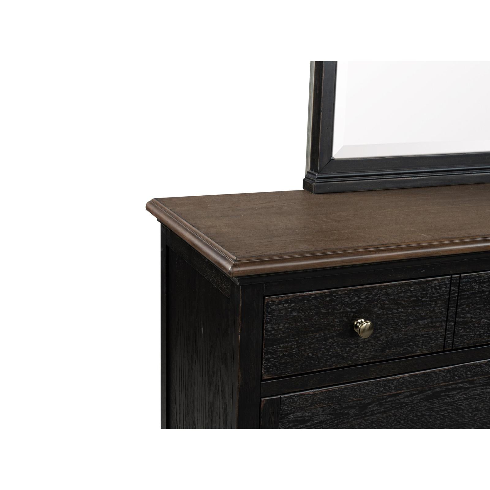 Magnussen Home Surrey Brown Double Drawer Dresser With Portrait Mirror