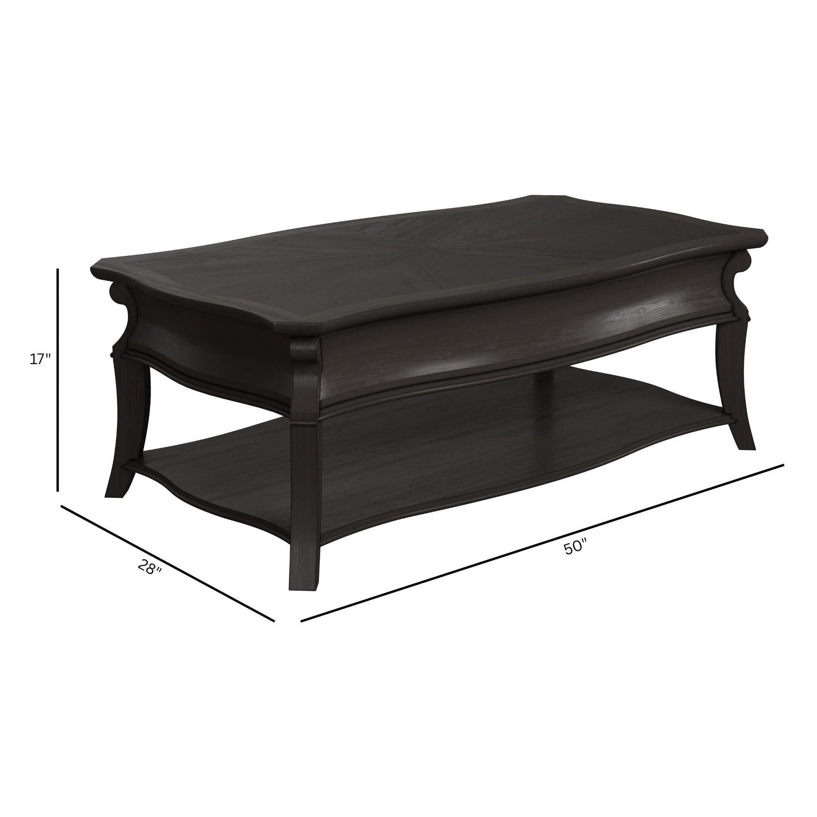 Magnussen Home Francine Warm Charcoal Lift Top Storage Cocktail Table