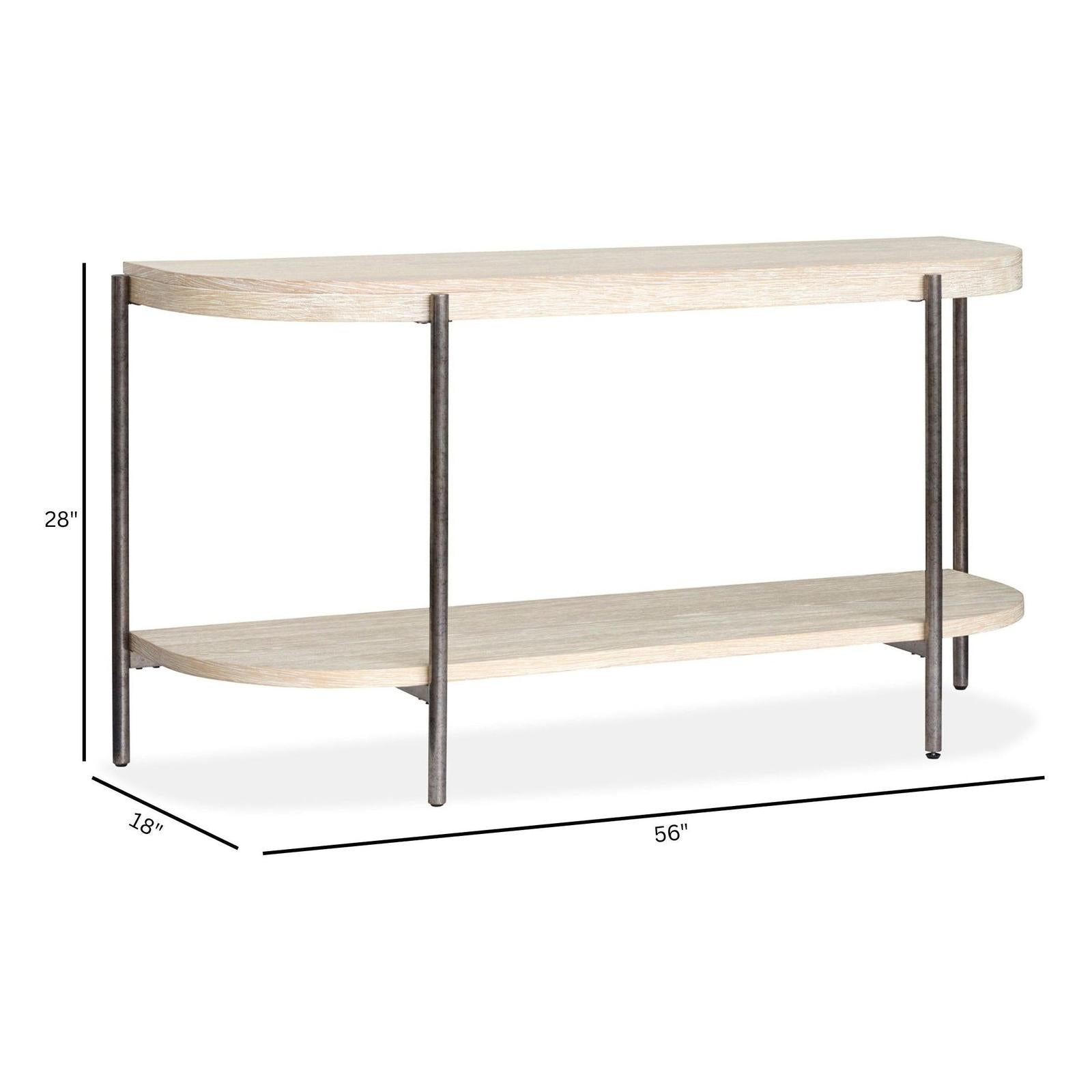 Magnussen Home Jennings Edgecomb Grey And Weathered Antique Nickel Demilune Sofa Table