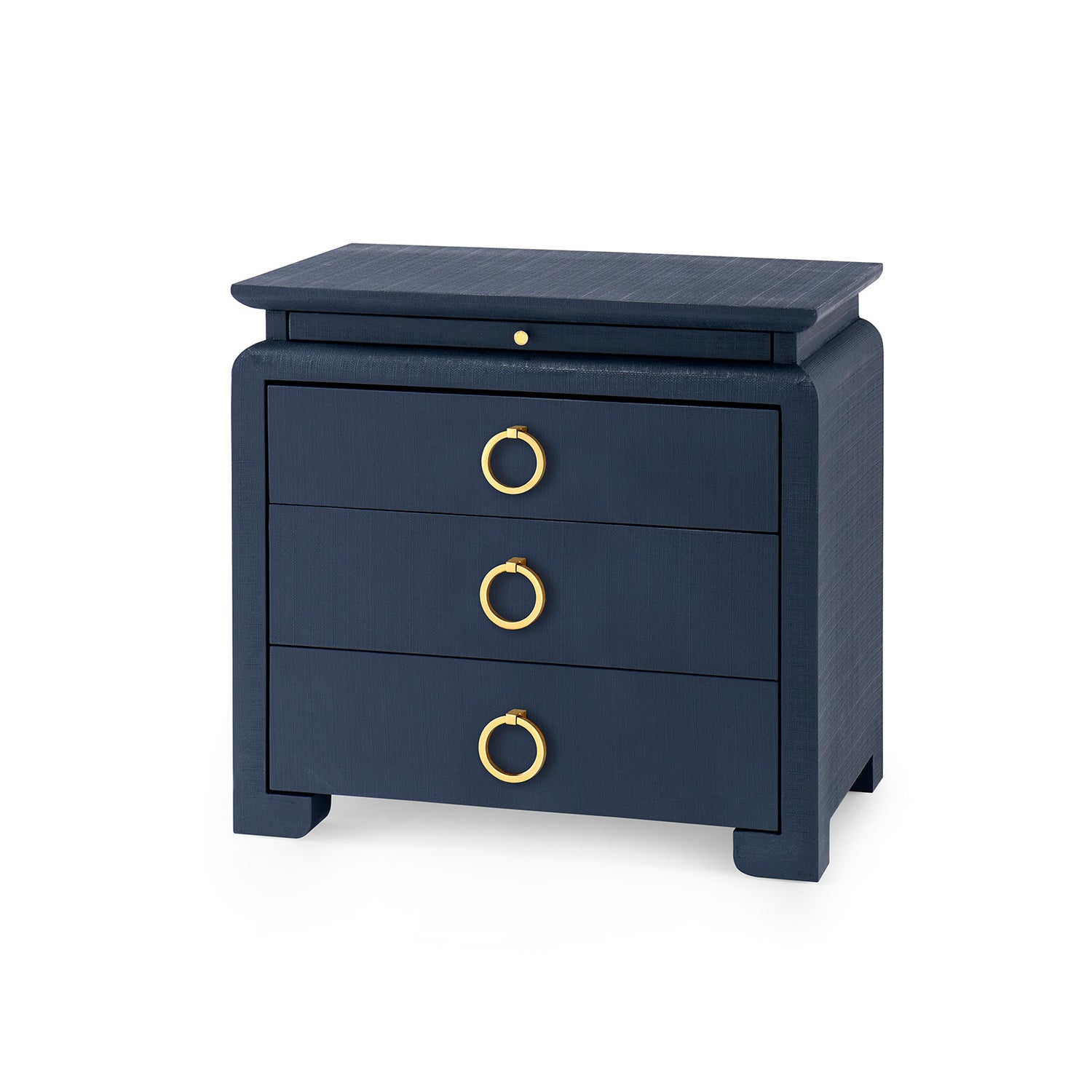 Villa & House Elina 3-Drawer Side Table with Glass Top