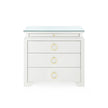 Villa & House Elina 3-Drawer Side Table with Glass Top