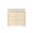 Villa & House Elina 3-Drawer Side Table with Glass Top