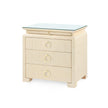 Villa & House Elina 3-Drawer Side Table with Glass Top