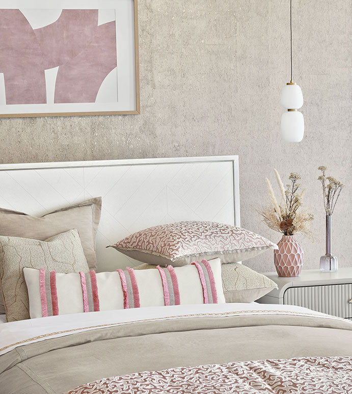 Eastern Accents Emmeline Pink Fringe Decorative Pillow