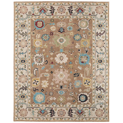 Feizy Springfield 8A45F Traditional Floral & Botanical Rug in Tan/Ivory/Blue