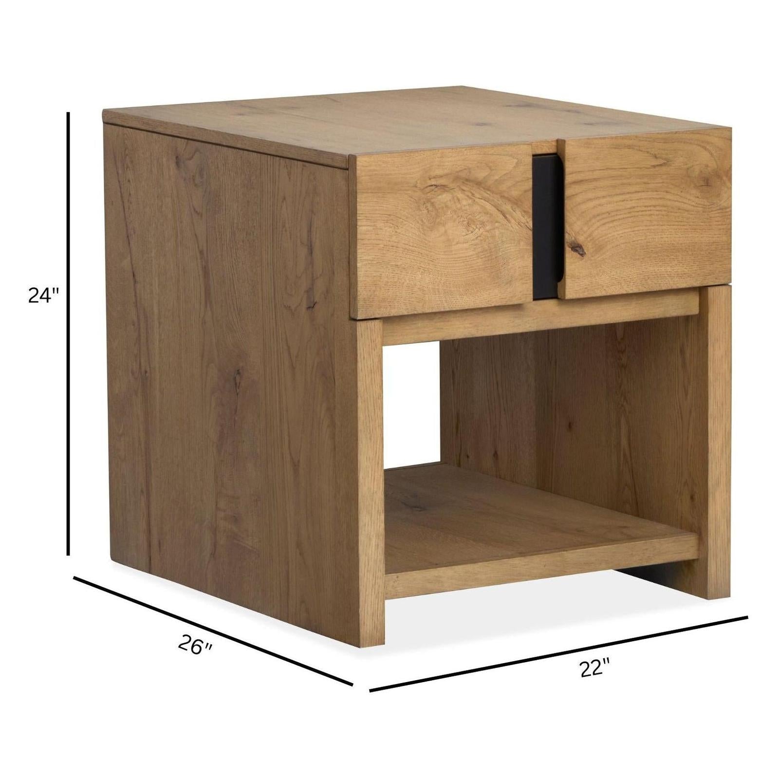 Magnussen Home Ripley Rustic Caramel And Dark Bronze Rectangular End Table