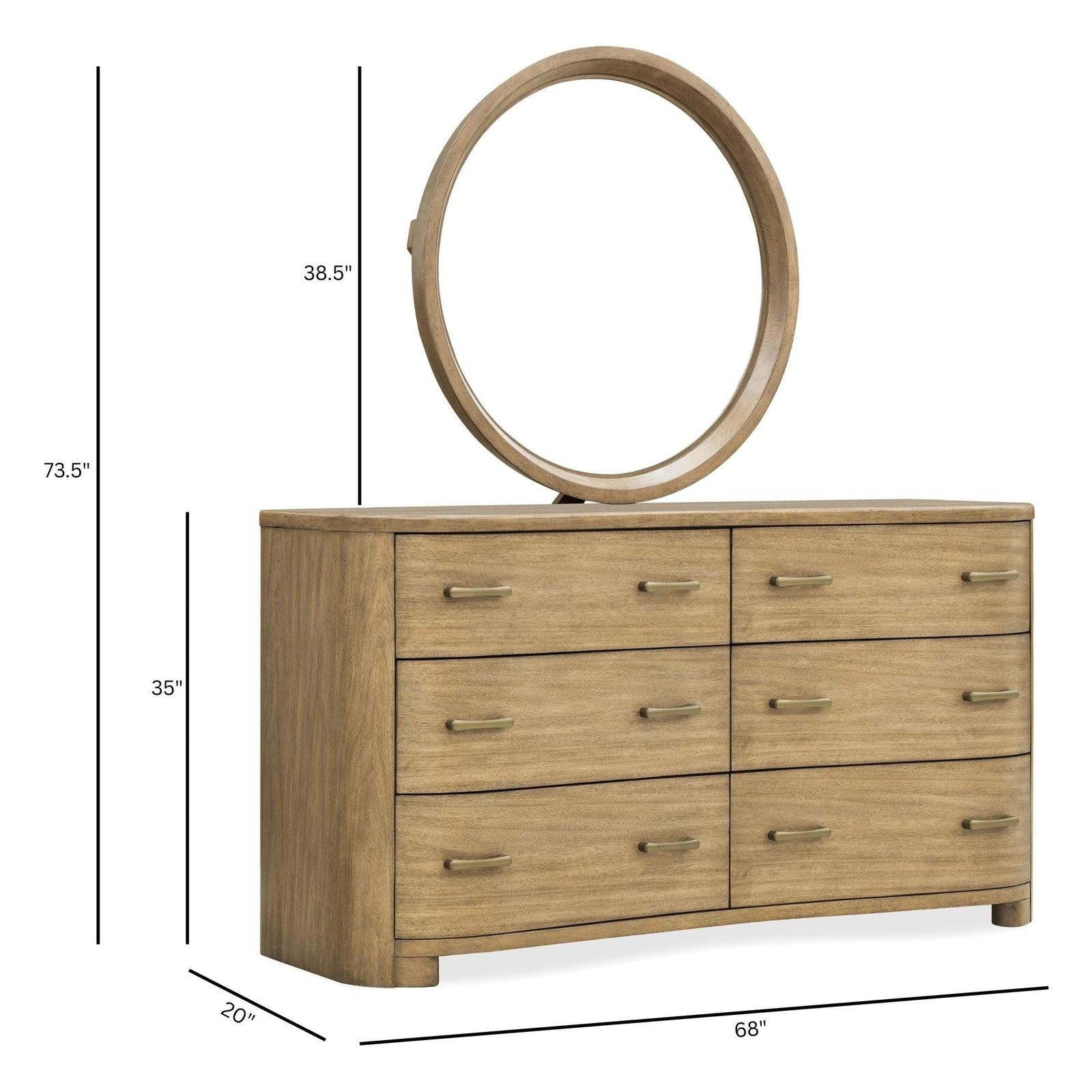 Pulaski Furniture Leeza Brown Double Drawer Dresser With Mirror