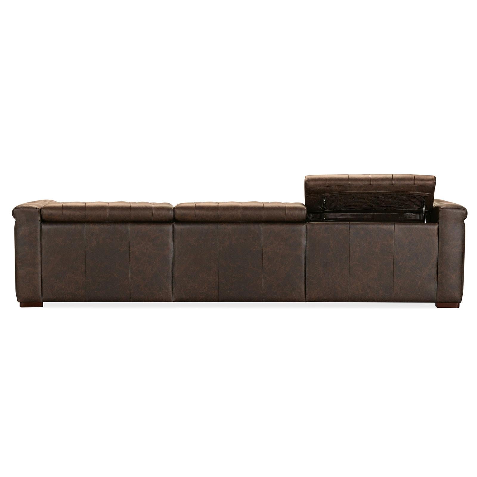 Hooker Furniture Savion Deux 3 Seat Sofa with Two Power Recliners and Three Power Headrests