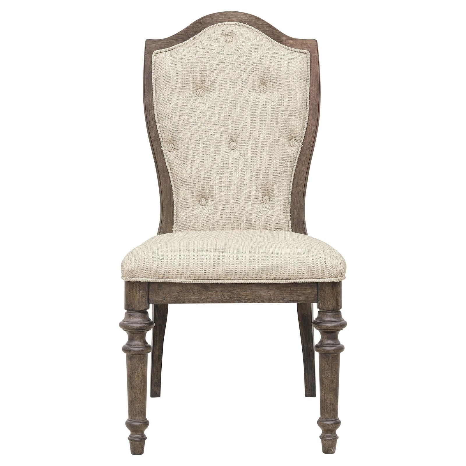 Pulaski Furniture Saddle Creek Timber Brown Upholstered Side Chair Two Pack