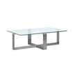 Magnussen Home Holden Aged Pewter & Chrome Pucks Rectangular Cocktail Table