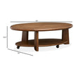 Magnussen Home Tanner Tawny Brown Oval Cocktail Table With Casters