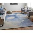 Feizy Anya 8887F Transitional Abstract Rug in Blue/Ivory