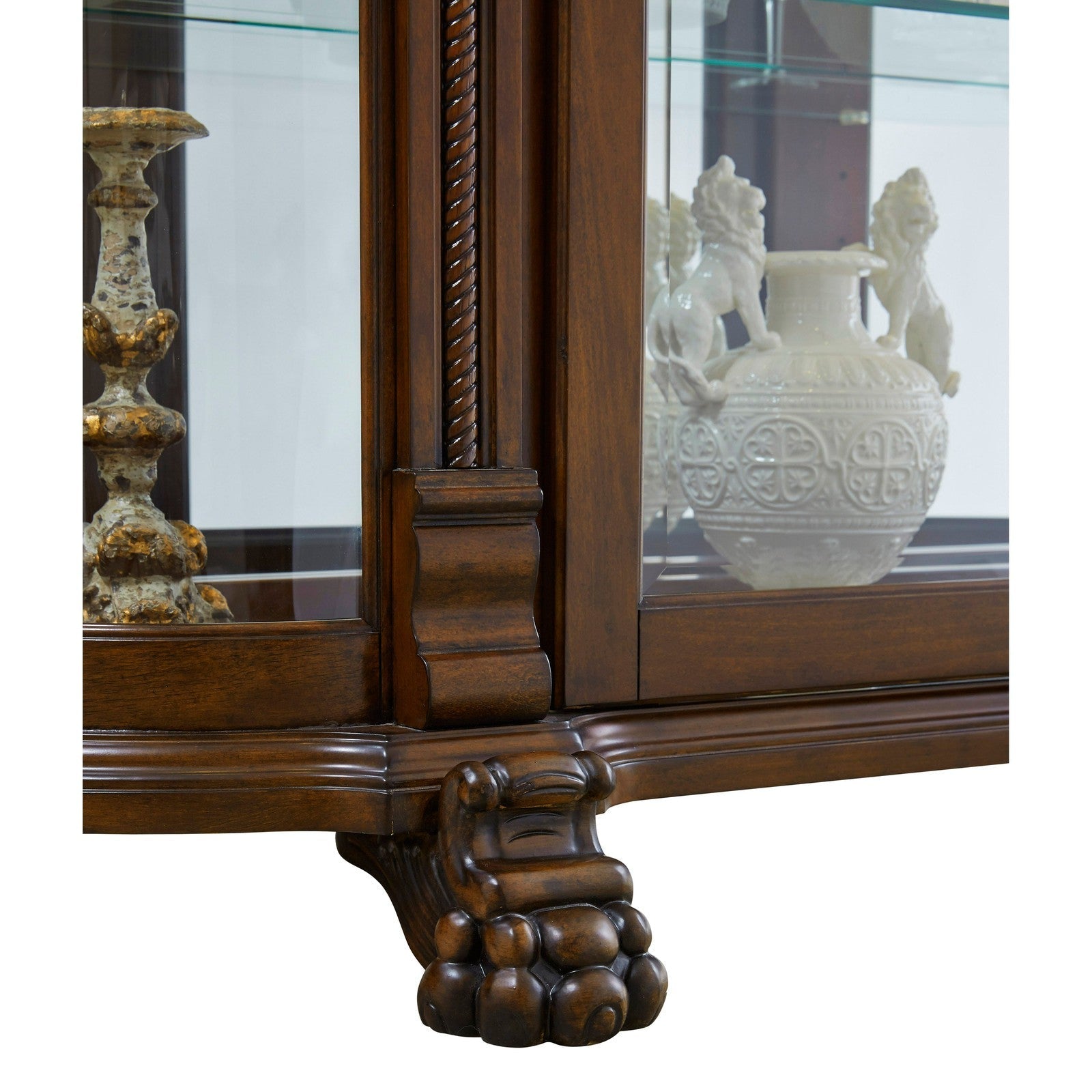 Pulaski Furniture PFC Curios Lighted Curio Curved Front 4 Shelf Cabinet