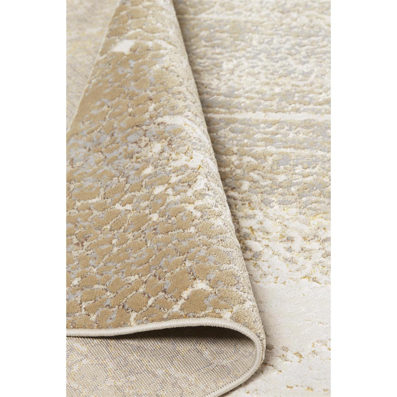 Feizy Aura 3739F Modern Abstract Rug in Ivory/Gray/Gold