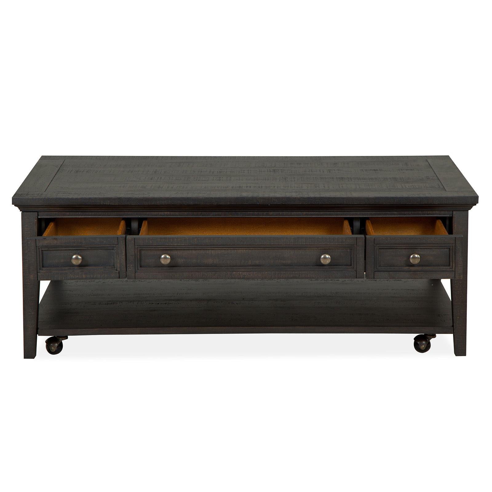 Magnussen Home Westley Falls Graphite Rectangular Cocktail Table With Casters