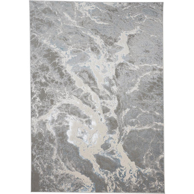Feizy Azure 3539F Modern Abstract Rug in Silver/Gray/Ivory