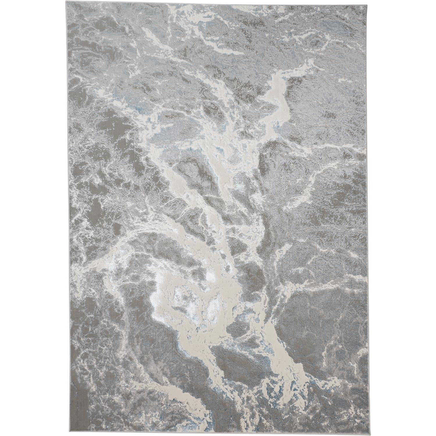 Feizy Azure 3539F Modern Abstract Rug in Silver/Gray/Ivory