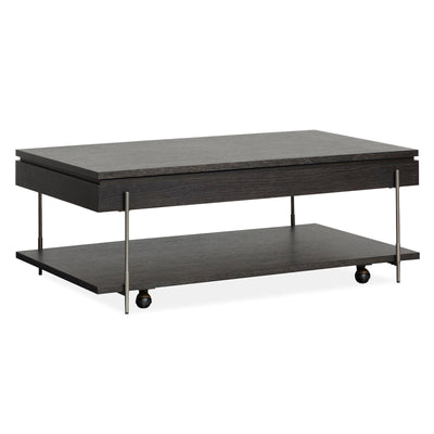 Magnussen Home Spencer Dark Briarsmoke Lift Top Storage Cocktail Table With Casters