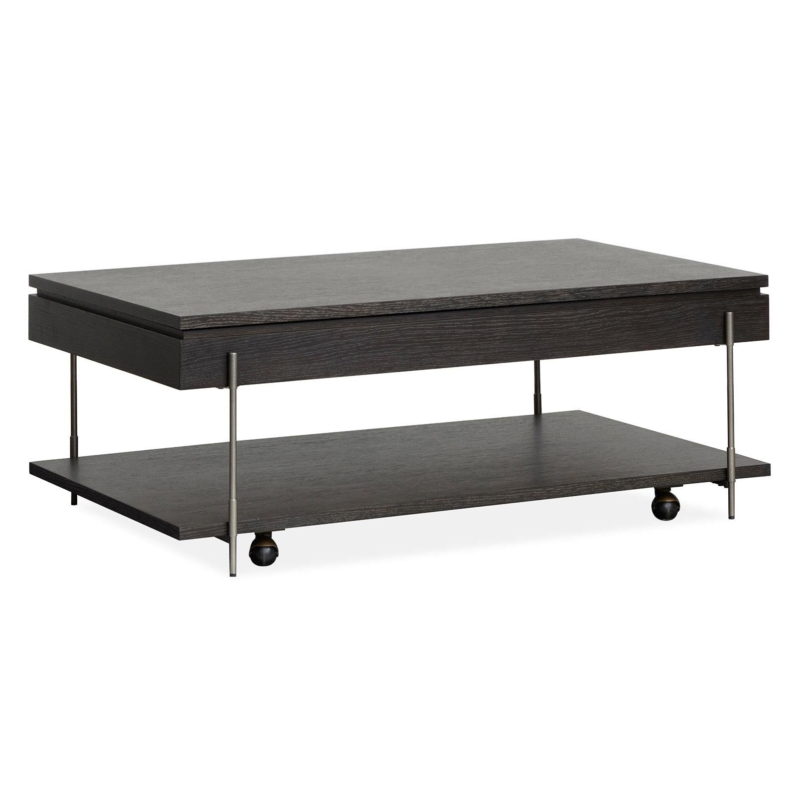 Magnussen Home Spencer Dark Briarsmoke Lift Top Storage Cocktail Table With Casters