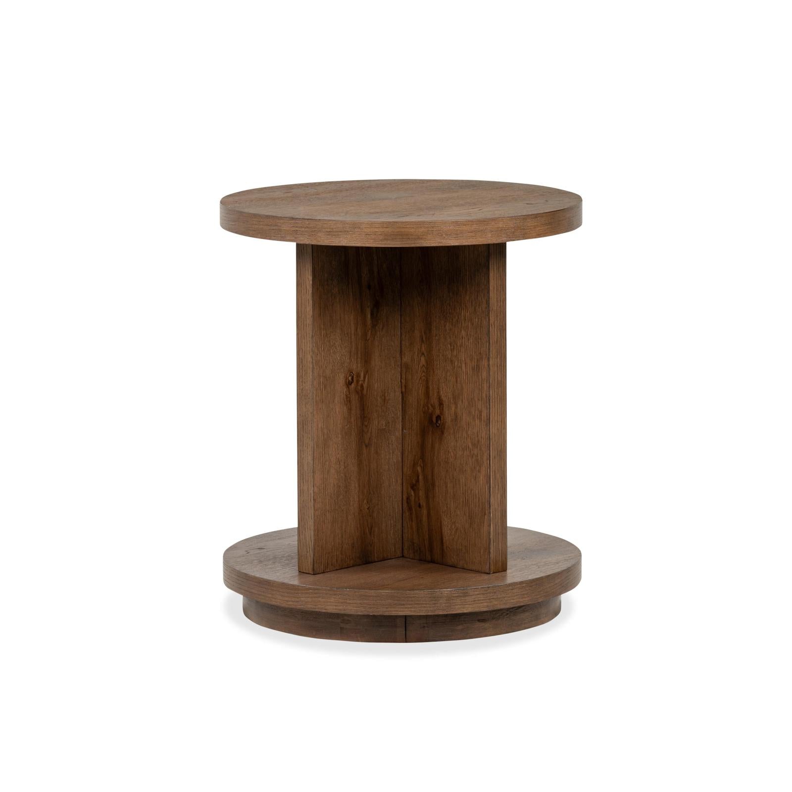 Magnussen Home Oswald Brown Round End Table