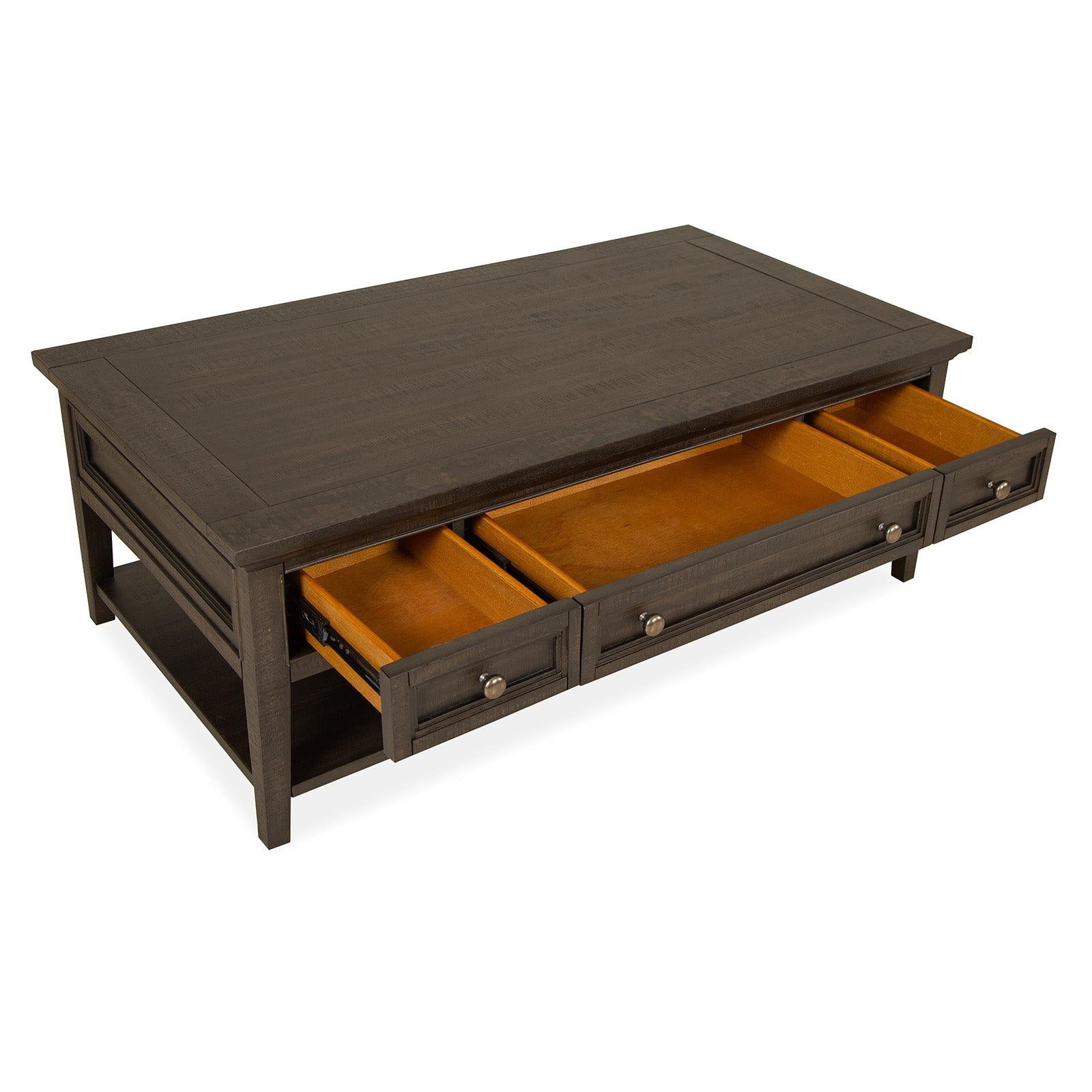 Magnussen Home Westley Falls Graphite Rectangular Cocktail Table With Casters