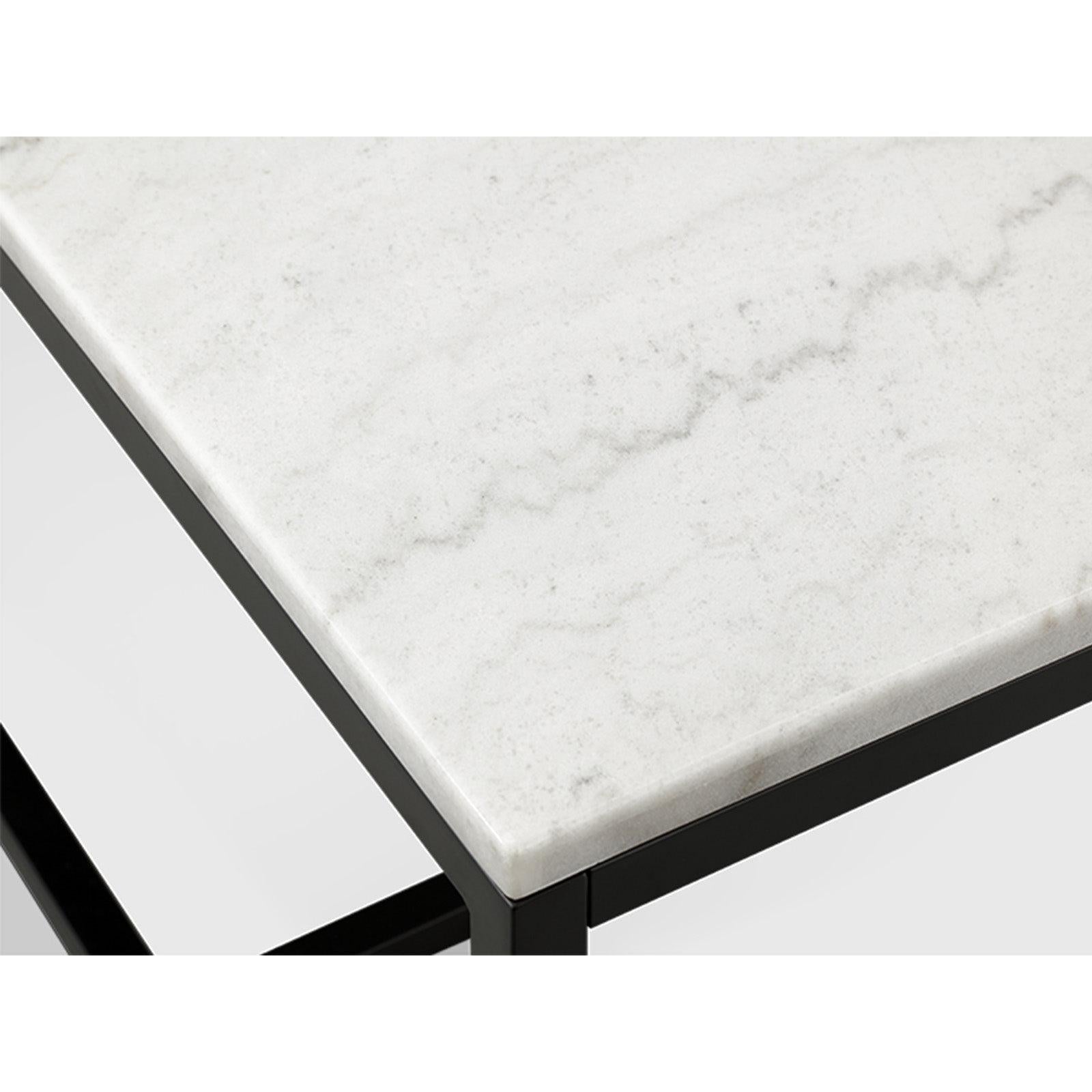 Magnussen Home Torin White Marble And Matte Black Rectangular Cocktail Table