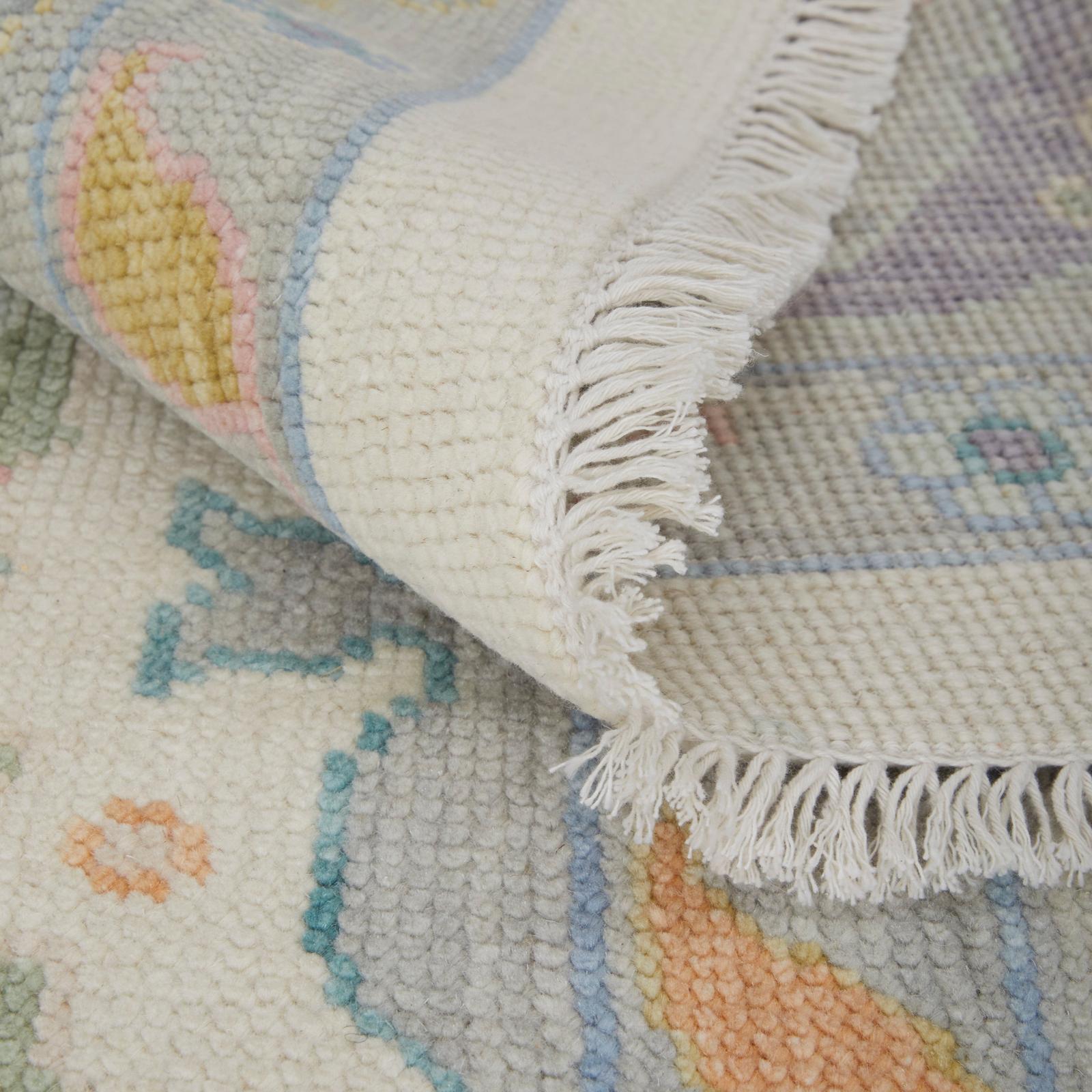 Feizy Karina 69G9F Transitional Floral & Botanical Rug in Ivory/Orange/Blue
