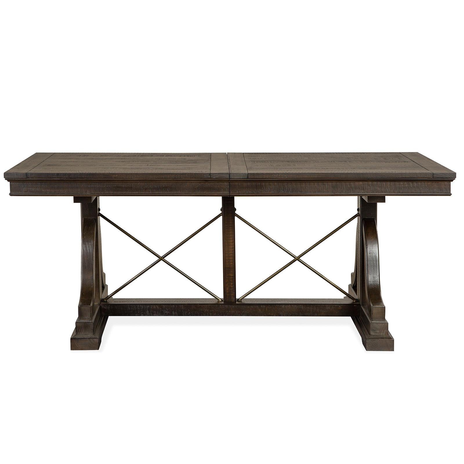Magnussen Home Westley Falls Graphite Extendable Trestle Dining Table