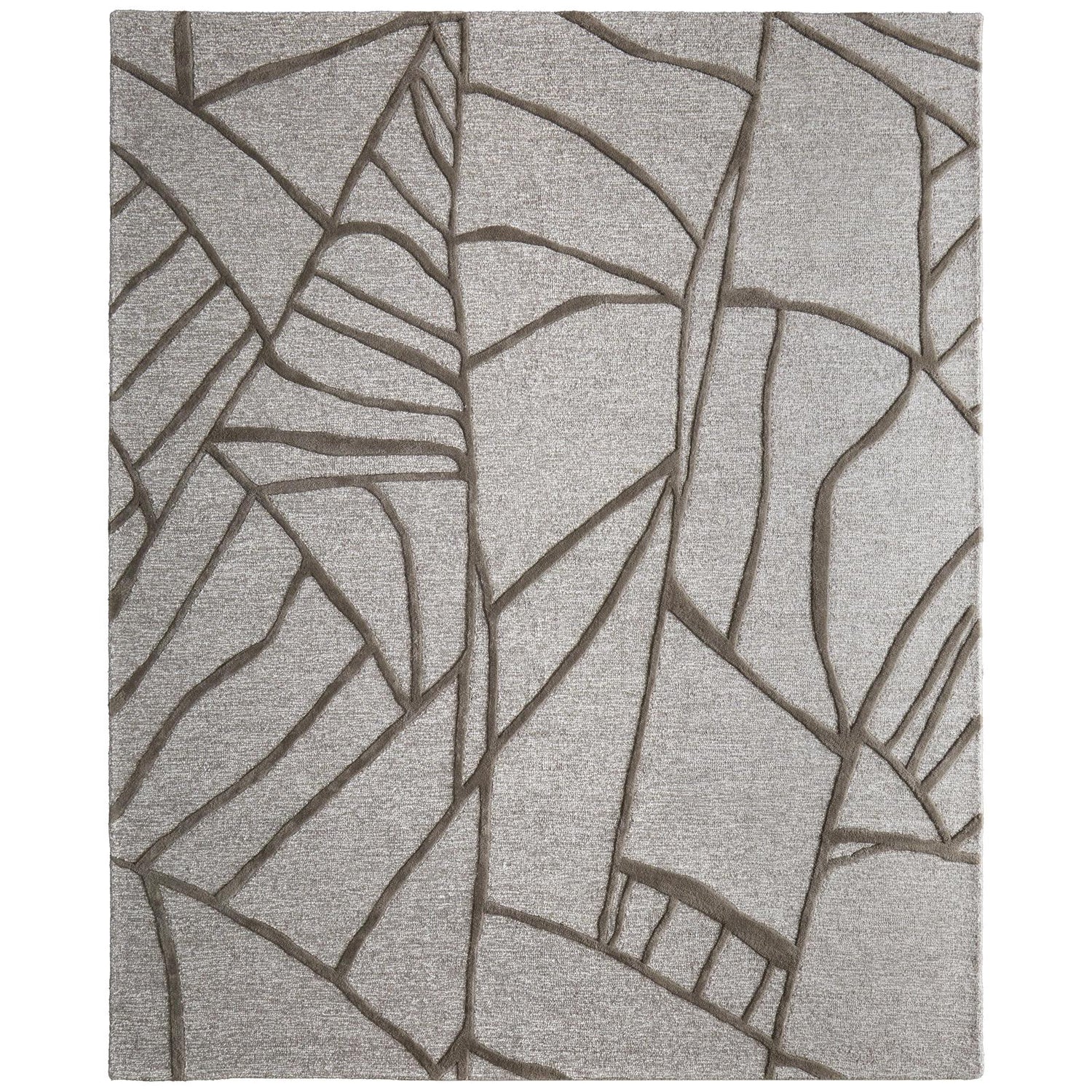 Feizy Kimball 8A30F Transitional Abstract Rug in Gray/Taupe/Ivory