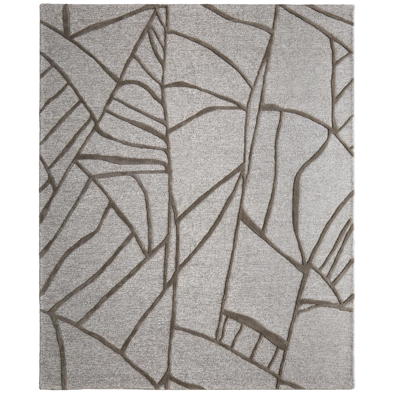 Feizy Kimball 8A30F Transitional Abstract Rug in Gray/Taupe/Ivory