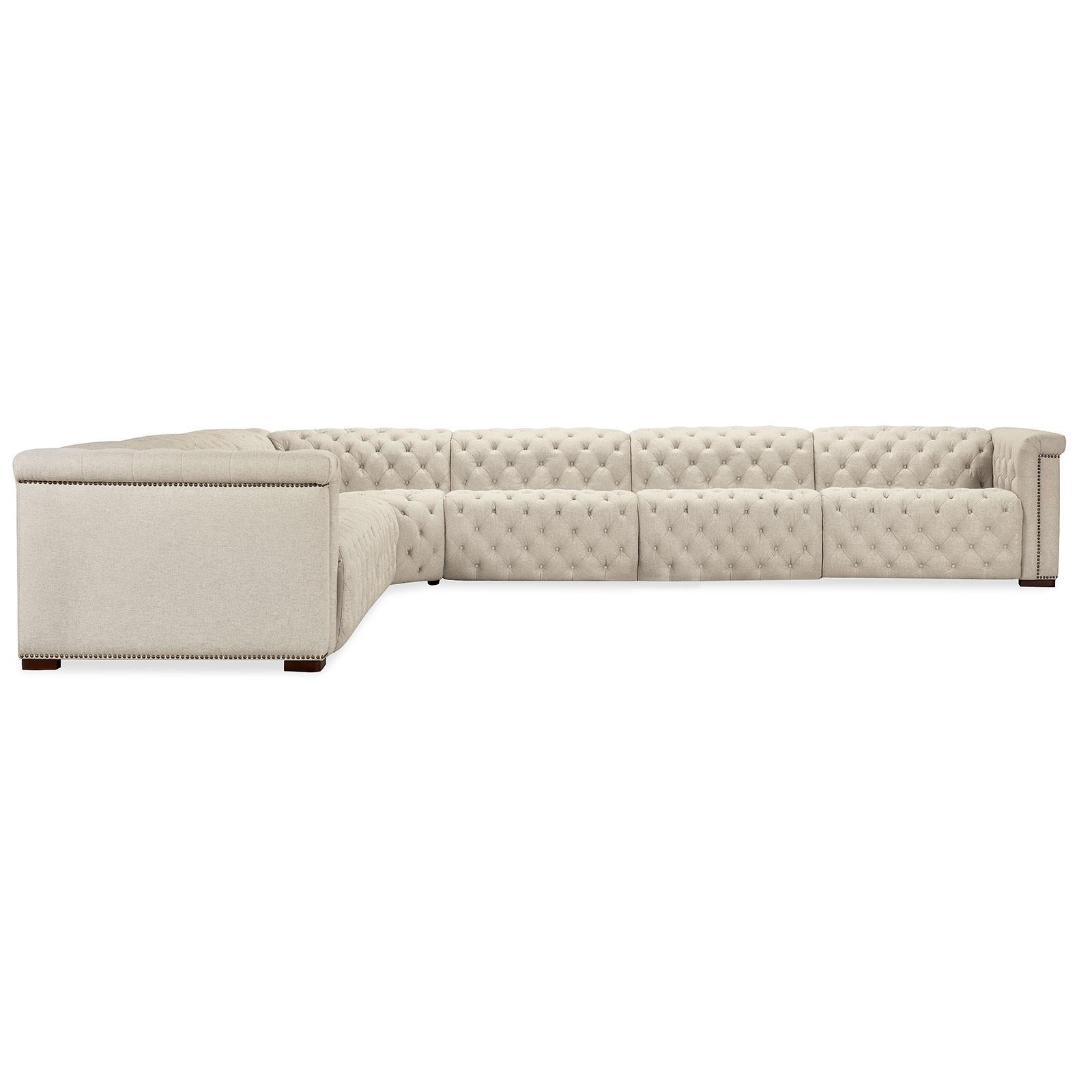 Hooker Furniture Savion Deux 6 Seat Sectional with Three Power Recliners and Seven Power Headrests