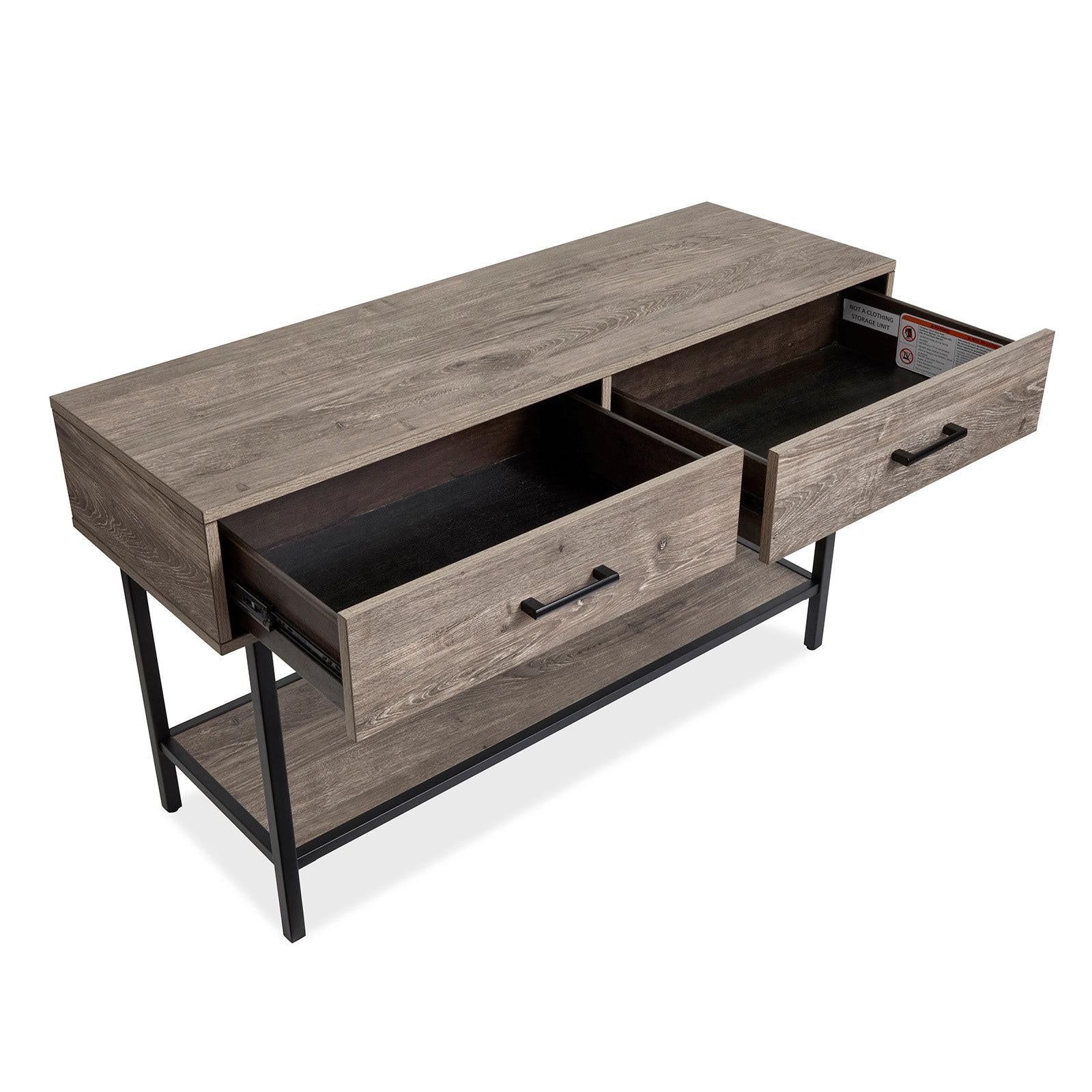 Magnussen Home Fenwick Whitetail Brown And Smoke Glass Rectangular Sofa Table
