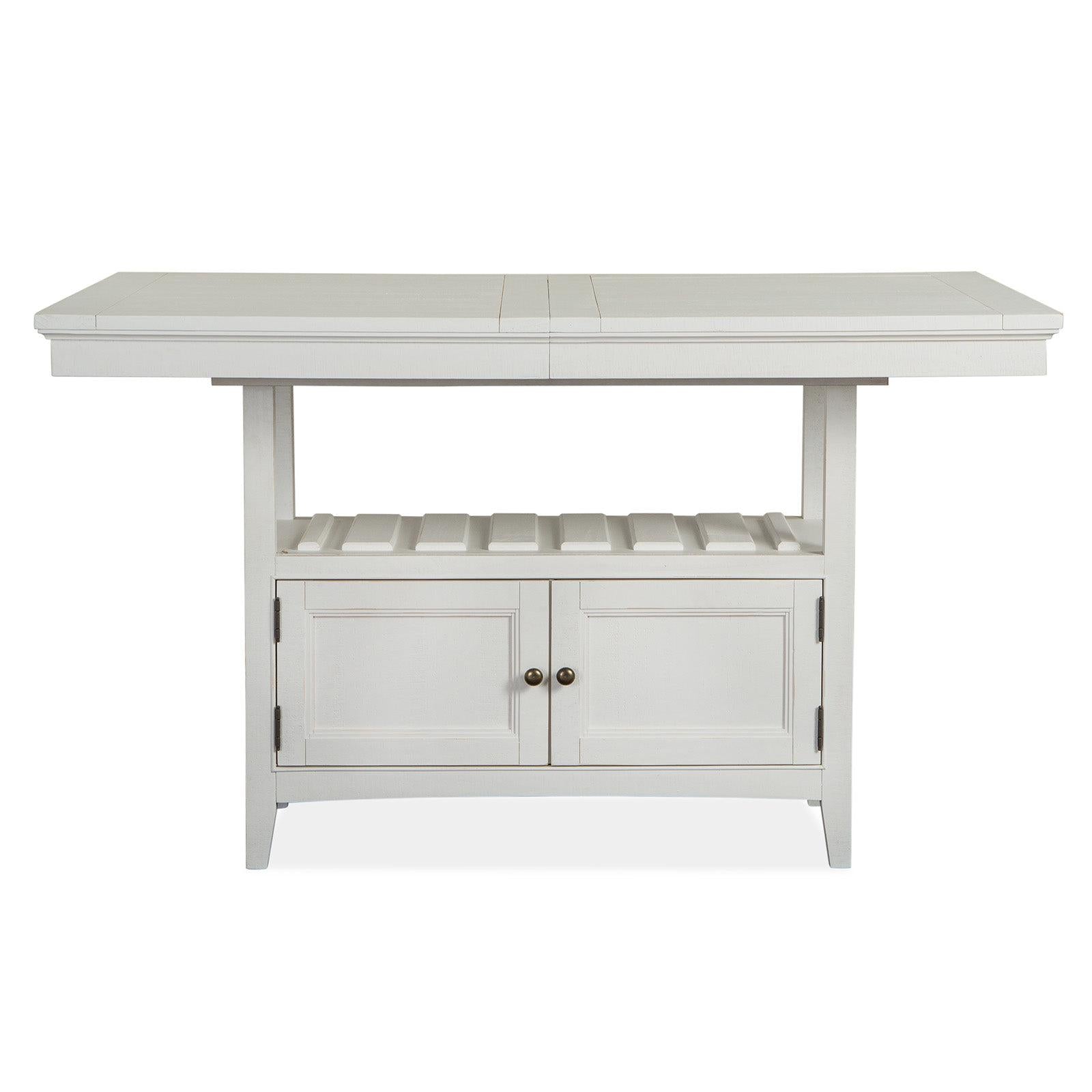 Magnussen Home Heron Cove Chalk White And Dovetail Grey Extendable Counter Height Dining Table
