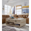 Salt Life Home Sunset Cove Sanibel Brown Rectangular Cocktail Table with Casters