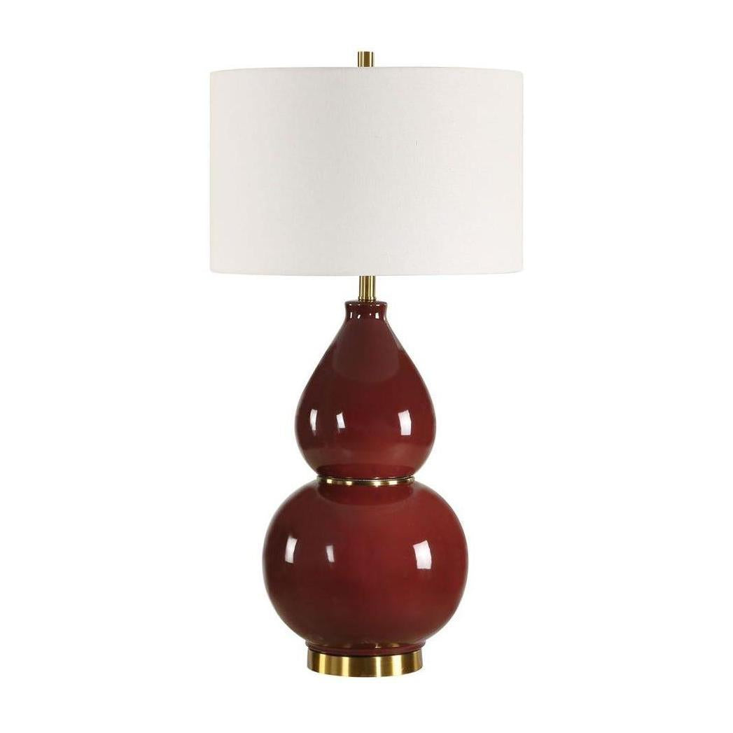 Uttermost Gourd Burgundy Table Lamp