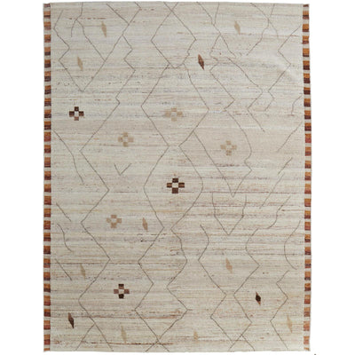 Feizy Kasbah 69G0F Transitional Moroccan Rug in Ivory/Tan/Orange