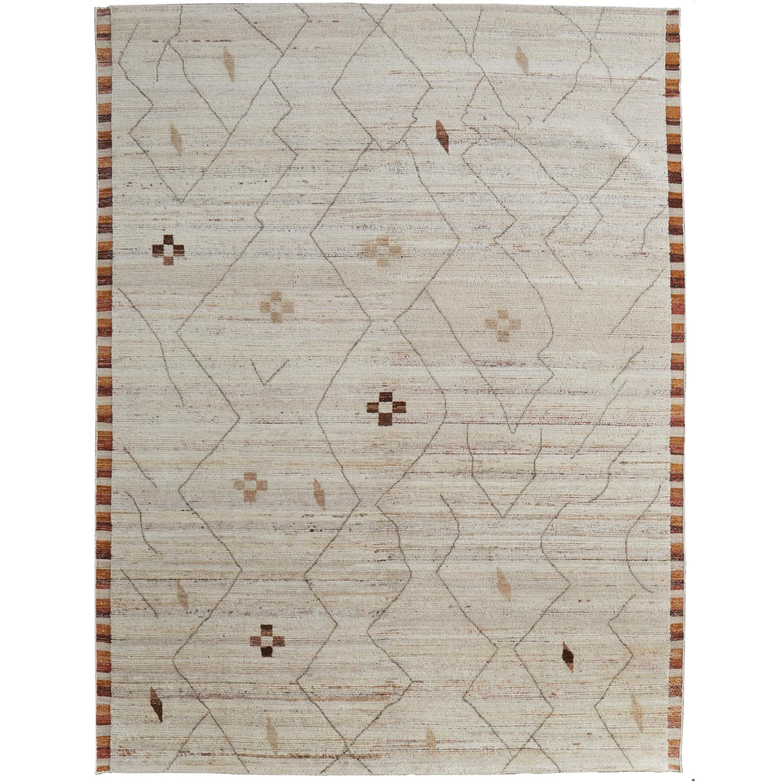 Feizy Kasbah 69G0F Transitional Moroccan Rug in Ivory/Tan/Orange