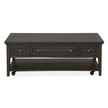 Magnussen Home Westley Falls Graphite Rectangular Cocktail Table With Casters