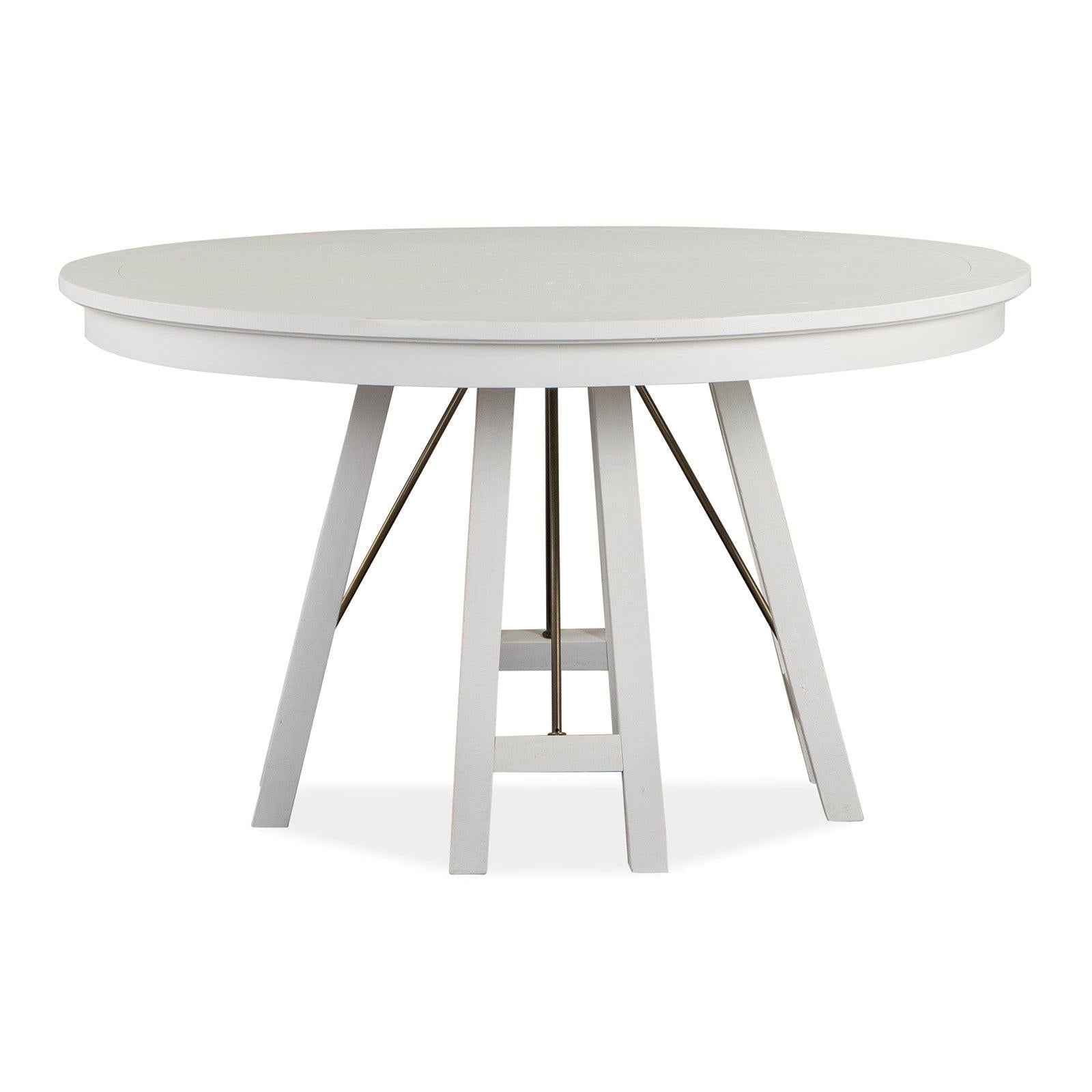 Magnussen Home Heron Cove Chalk White And Dovetail Grey Round Dining Table