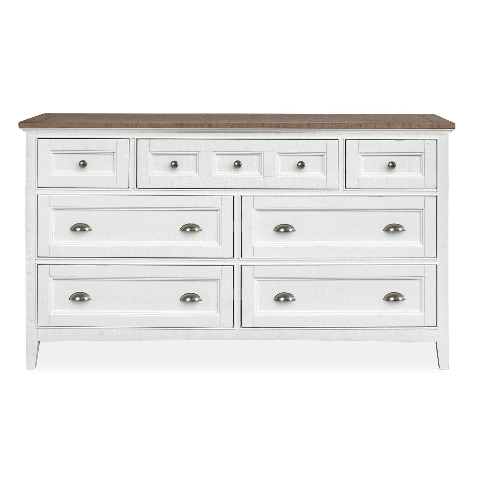 Magnussen Home Heron Cove Chalk White & Dovetail Grey Drawer Dresser