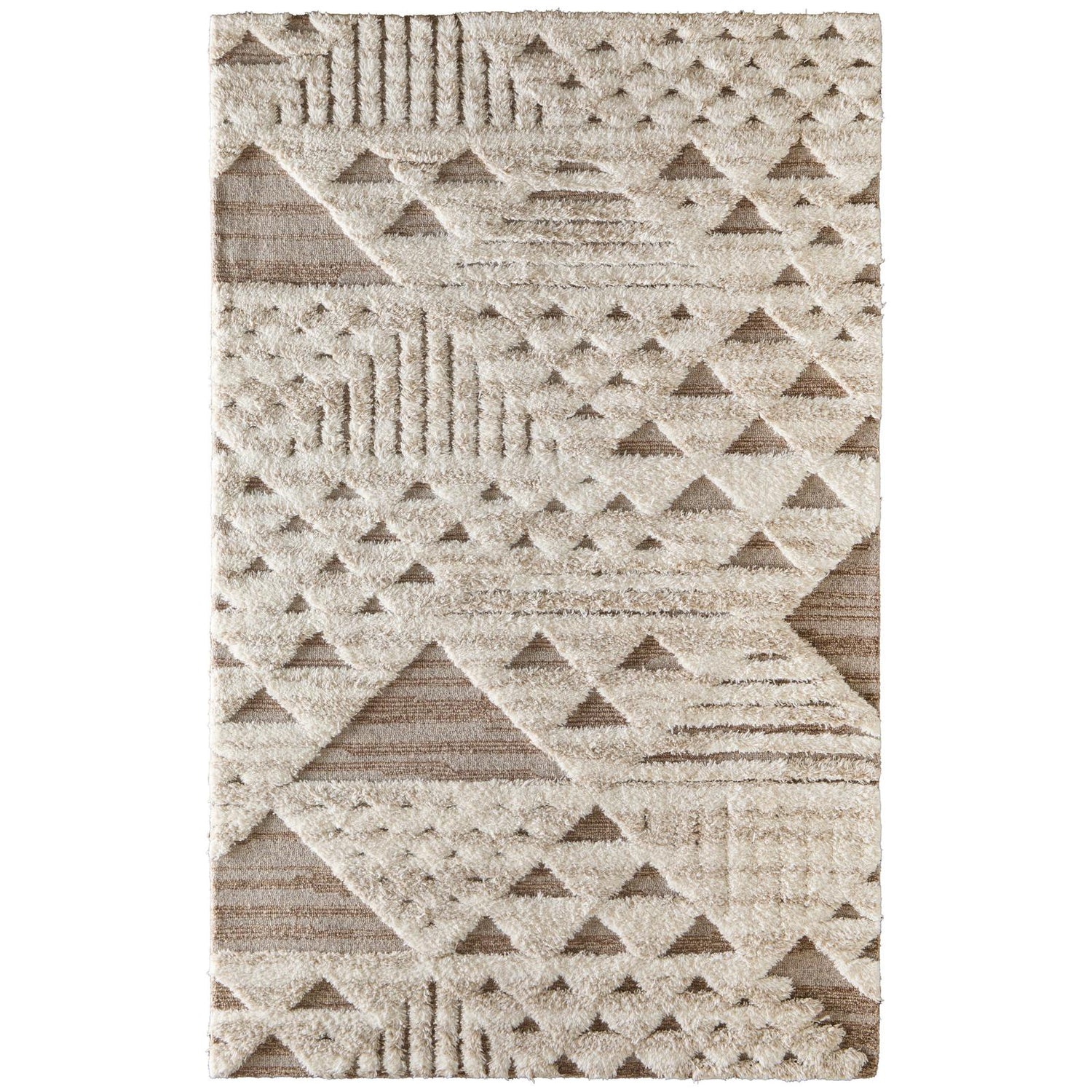 Feizy Anica 8A97F Modern Geometric, Ivory/Taupe/Gray, Rug