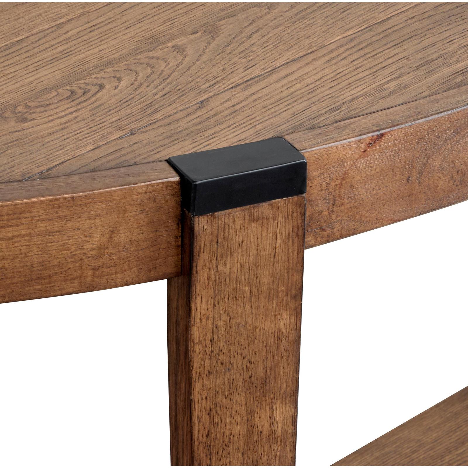 Magnussen Home Kaysen Wallaby And Matte Black Demilune Sofa Table