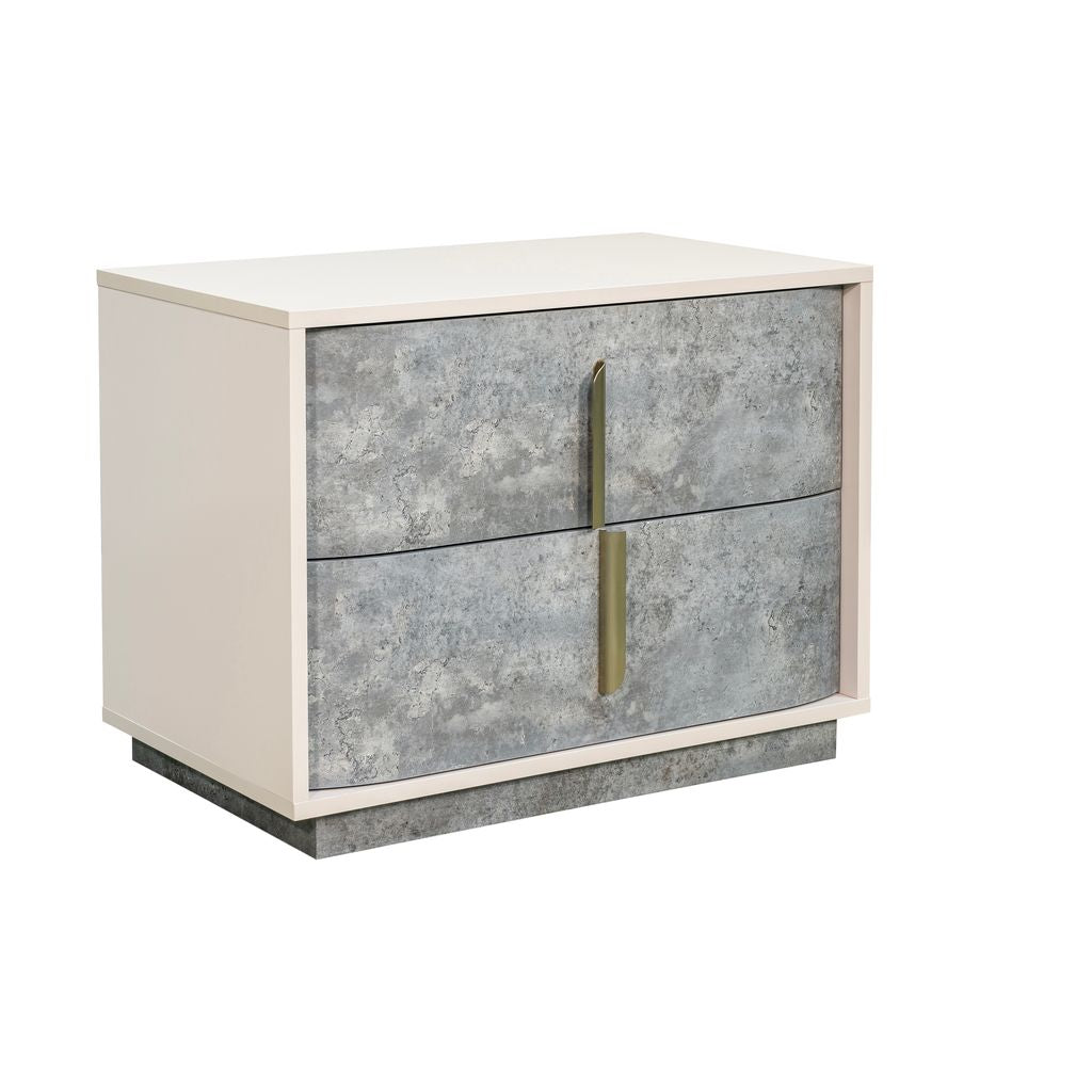 Michael Amini Pavira 2-Drawer Nightstand - Stone