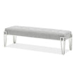 Michael Amini Rose Velvet Accent Bench - Gray/Chrome